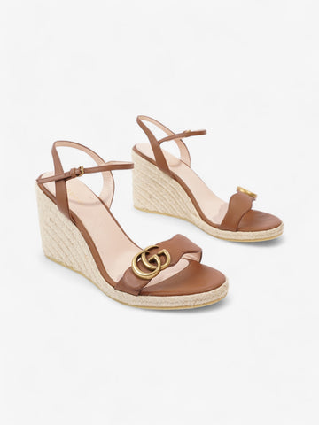 Gucci CS Wedges 90 Brown Leather EU 39 UK 6