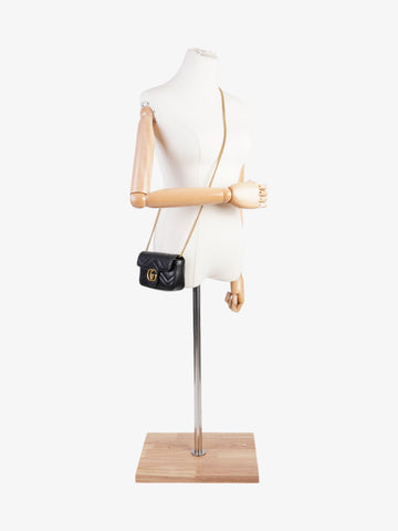 Gucci CS Marmont Black Matelasse Leather Super Mini