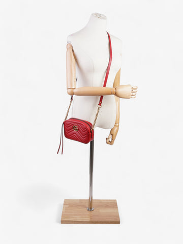 Gucci CS Marmont Red Matelasse Leather Mini
