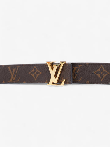 Louis Vuitton LV logo 30MM reversible belt Monogram / Black / Gold Canvas 75cm / 30"