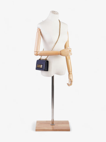 Christian Dior J'Adior Flap Chain Bag Navy Blue Calfskin Leather Mini