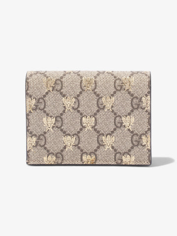 Gucci Card Case Wallet CS Supreme Bee Coated Canvas