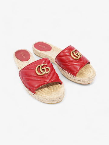 Gucci CS Marmont Espadrilles Red Leather EU 38 UK 5
