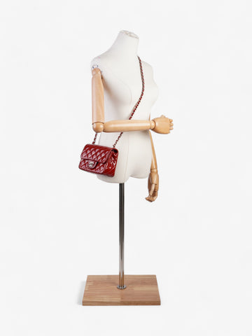 Chanel Classic Square Flap Red Patent Leather Mini