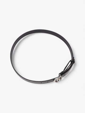 Gucci CS Marmont Thin Belt Black / Silver Leather 85cm / 34"