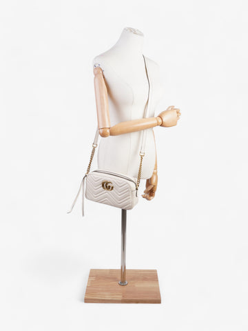 Gucci CS Marmont White Matelasse Leather Small
