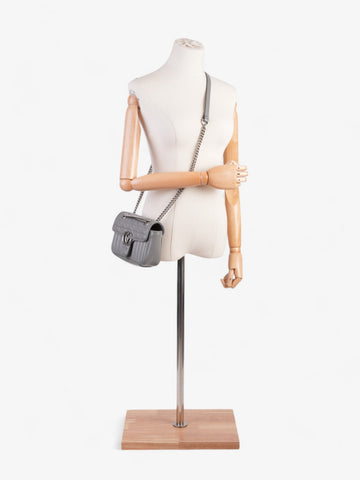 Gucci CS Marmont Flap Grey Matelasse Leather Mini