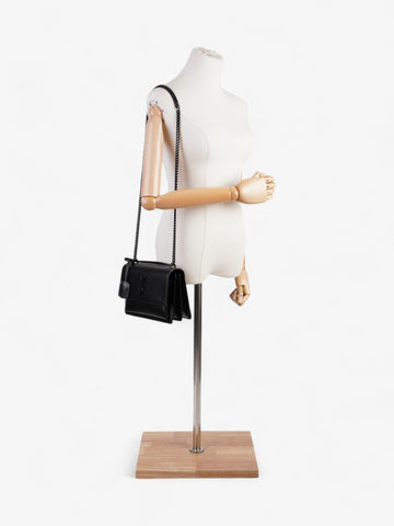 Saint Laurent Sunset Black Calfskin Leather Medium