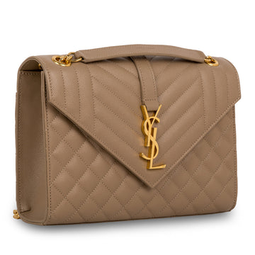 Saint Laurent Mixed Quilted Leather Satchel Bag