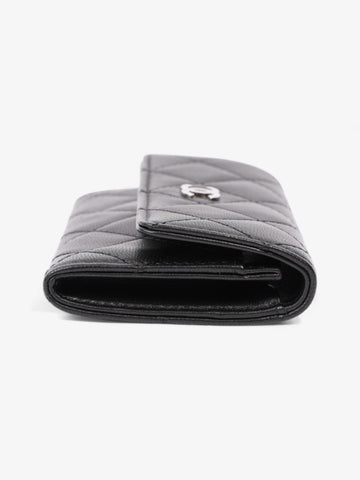 Chanel Interlocking CC Small Flap Card Holder Black Lambskin Leather