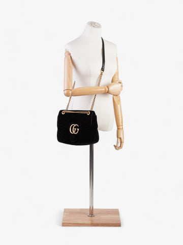 Gucci CS Marmont Flap Black Velvet Medium