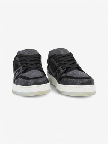 Louis Vuitton LV Trainer Sneakers Black / Grey Leather EU 42 UK 8