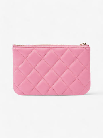 Chanel Zipped Pouch Pink Lambskin Leather