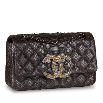 Chanel Python Single Flap Bag - Embellished Crystal