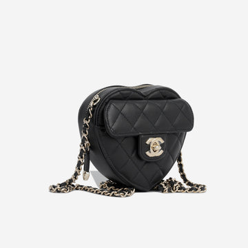 Chanel Small Heart Bag - Black