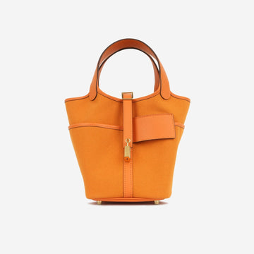 Hermès Hermès - Picotin 18 Cargo - Orange Minium Canvas - GHW - Brand New