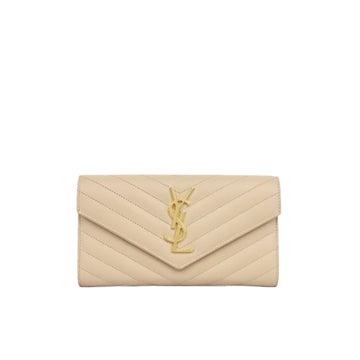 Saint Laurent Cassandre Wallet - Beige