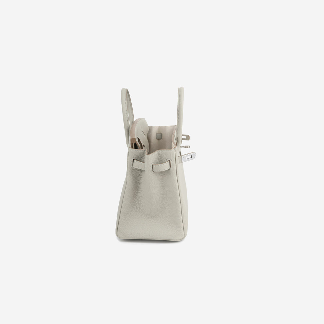 Birkin 25 Verso - Gris Perle/Nata