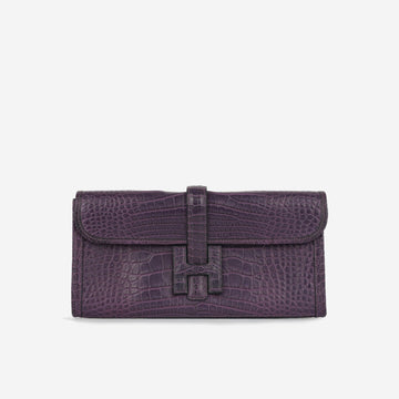 Hermès Hermès - Jige Clutch 29 Verso - Amethyst Matte Alligator / Bleu Electrique - 2014 -