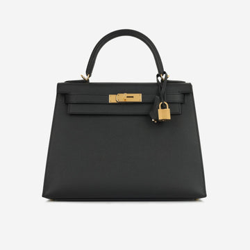 Hermès - Kelly 28 - Noir Epsom GHW - Unused - 2022