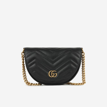 Gucci - Mini GG Crossbody Bag - Black Matelassé Chevron AGHW - Unused