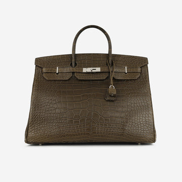 Hermès - Birkin 40 - Gris Elephant Alligator Mississipiensis PHW - 2013 -