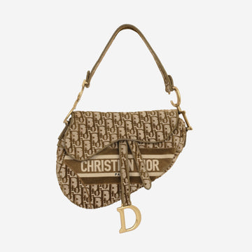 Dior Dior - Medium Saddle Bag - Olive Oblique Canvas GHW -  New - 2020