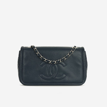 Chanel - Timeless CC Single Flap - Navy Caviar SHW - - 2011