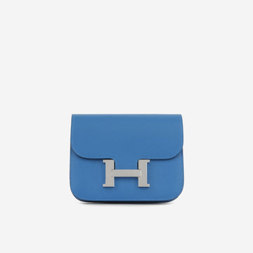 Hermès - Constance Slim - Bleu Zellige Chevre Mysore PHW - Unused - 2023