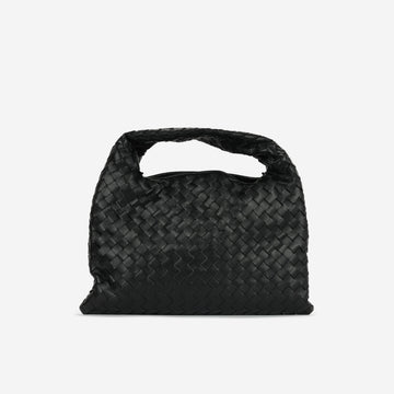 Bottega Veneta Small Hop - Black Intrecciato | Gold Hardware