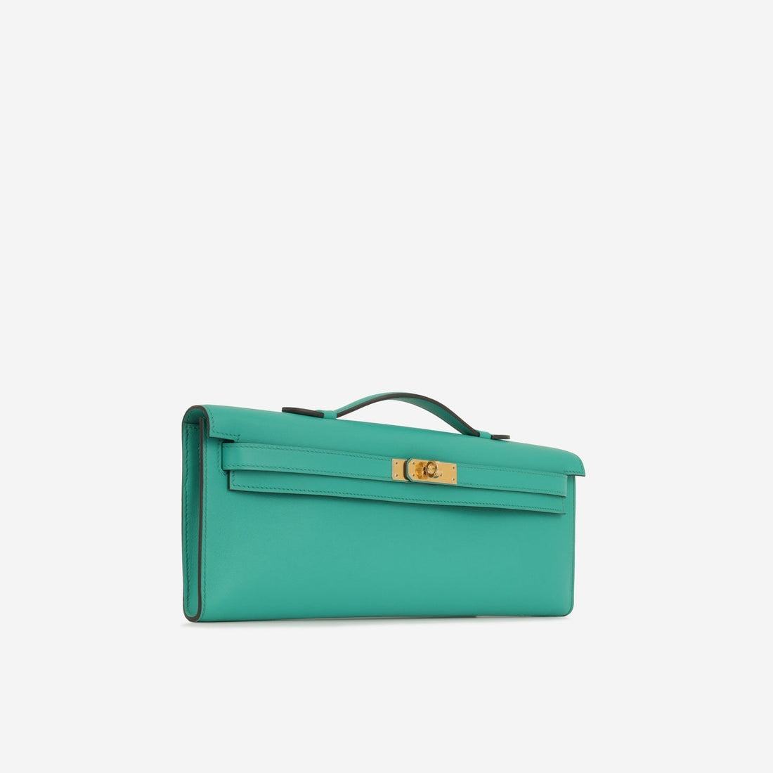 Hermès - Kelly Cut Clutch - Bleu Paon Swift Leather GHW - Unused - 2016