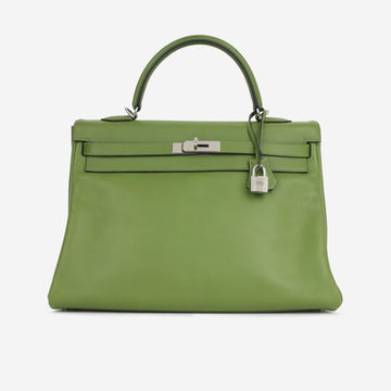 Hermès Kelly 35 - Vert Anis Swift Palladium