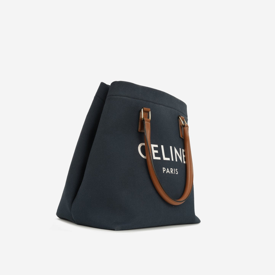Celine - Cabas tote - Navy Canvas Fabric Exterior CSHW -