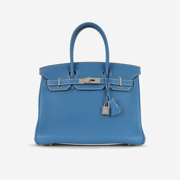 Hermès - Birkin 30 Eclat - Mykonos / Blanc Clemence PHW -  - 2011