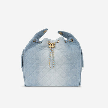 Chanel Chanel Medium 25 Hobo Bag - Light Blue Denim