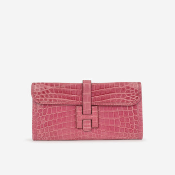 Hermès Jige Clutch 29 - Rose Indien Shiny Crocodile