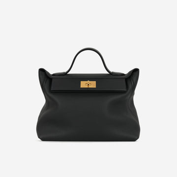 Hermés 24/24 35 - Noir Togo / Swift Leather | Gold Hardware