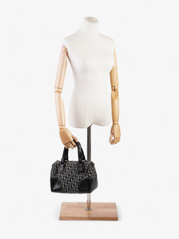 Christian Dior Boston Black Diorissimo Canvas Small