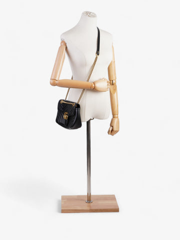 Gucci CS Marmont Flap Black Matelasse Leather Small
