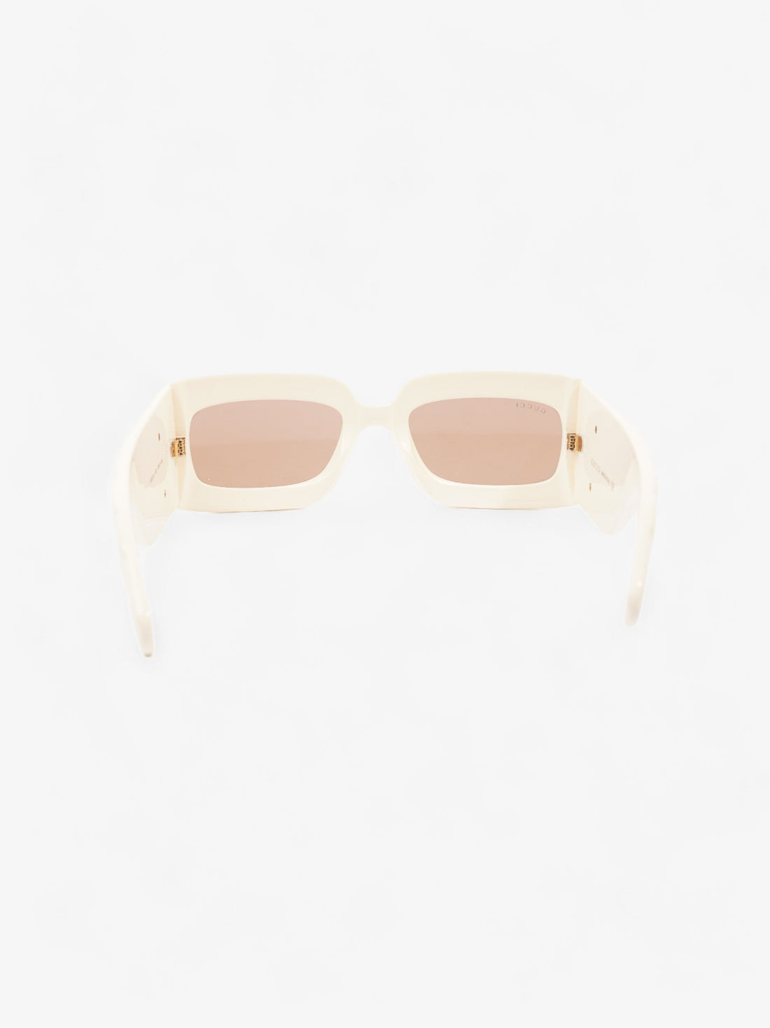 Gucci CS Logo Quilted Rectangular Sunglasses Cream Acetate 145mm