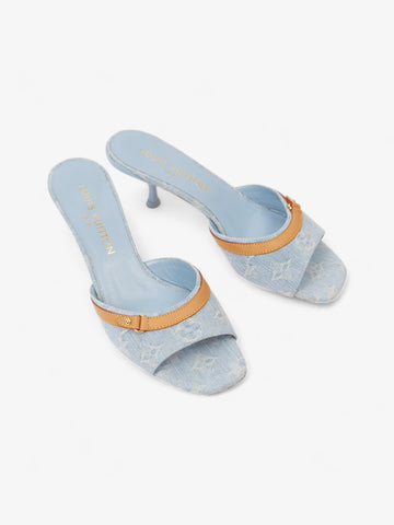 Louis Vuitton Neo Revival Mules Light blue / Beige  Canvas EU 38.5 UK 5.5