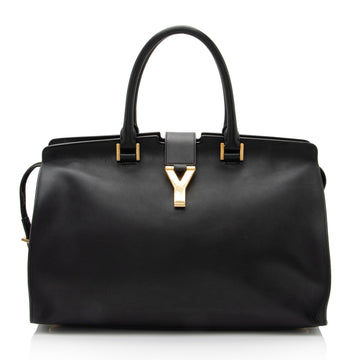 Saint Laurent Calfskin Cabas Chyc Medium Tote (SHF-vEmkbR)