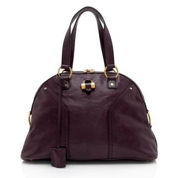 Saint Laurent Calfskin Muse Large Satchel (SHF-uHLQ3D)