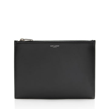 Saint Laurent Calfskin Zip Pouch (SHF-22031)