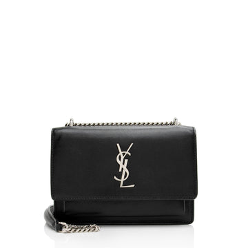 Saint Laurent Smooth Calfskin Monogram Sunset Mini Wallet on Chain Bag (SHF-DINzFy)
