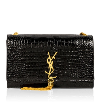 Saint Laurent Kate Tassel Bag - Croc Embossed
