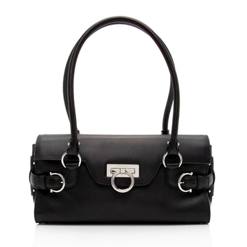 Salvatore Ferragamo Calfskin Ganchini Jules Satchel (SHF-5PXr2S)
