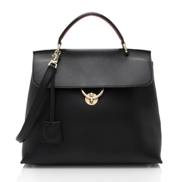 Salvatore Ferragamo Calfskin Jet Set Large Top Handle (SHF-VwIECE)