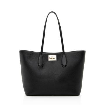 Salvatore Ferragamo Calfskin Medium Studio Tote