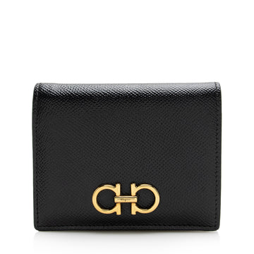 Salvatore Ferragamo Grained Calfskin Gancini French Wallet (SHF-22693)